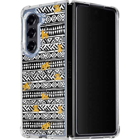 Disney The Lion King Simba Tribal Print Galaxy Z Fold5 5G Clear Case